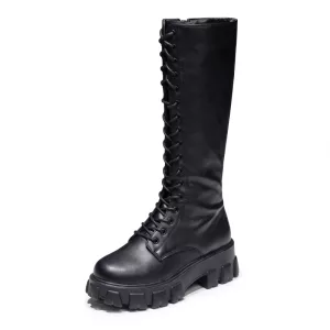 lace up boots high boots