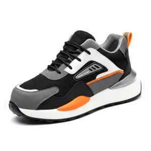 Men's Steel-Toe Anti-Puncture Safety Shoes Breathable Shock-Absorbing Work Sneakers