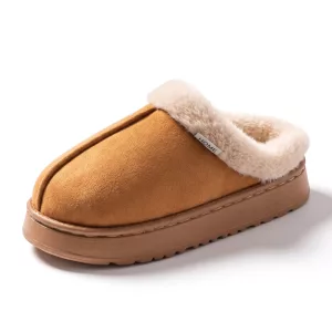 Warm Indoor Slippers Insulated Plush House Shoes with Thick Sole