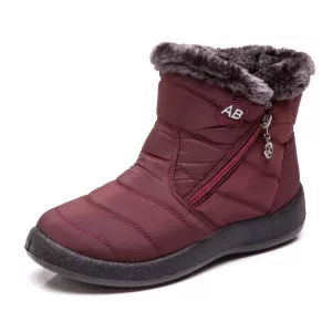 Women's Winter Zipper Ankle Boots Soft Plush Snow Shoes