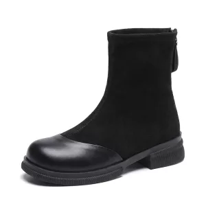 Women's Warm Stretch Ankle Boots Winter Shoes with Chunky Heel