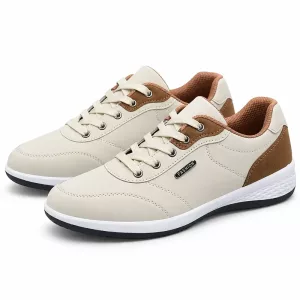 Minimalist Waterproof Casual Shoes Ergonomic Lace-Up Sneakers
