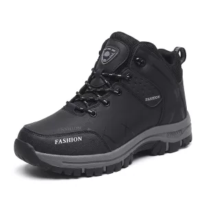 Men's Waterproof Lace-Up Ankle Boots Non-Slip Outdoor Shoes